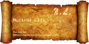 Nyitrai Lili névjegykártya