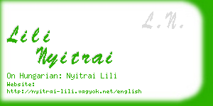 lili nyitrai business card